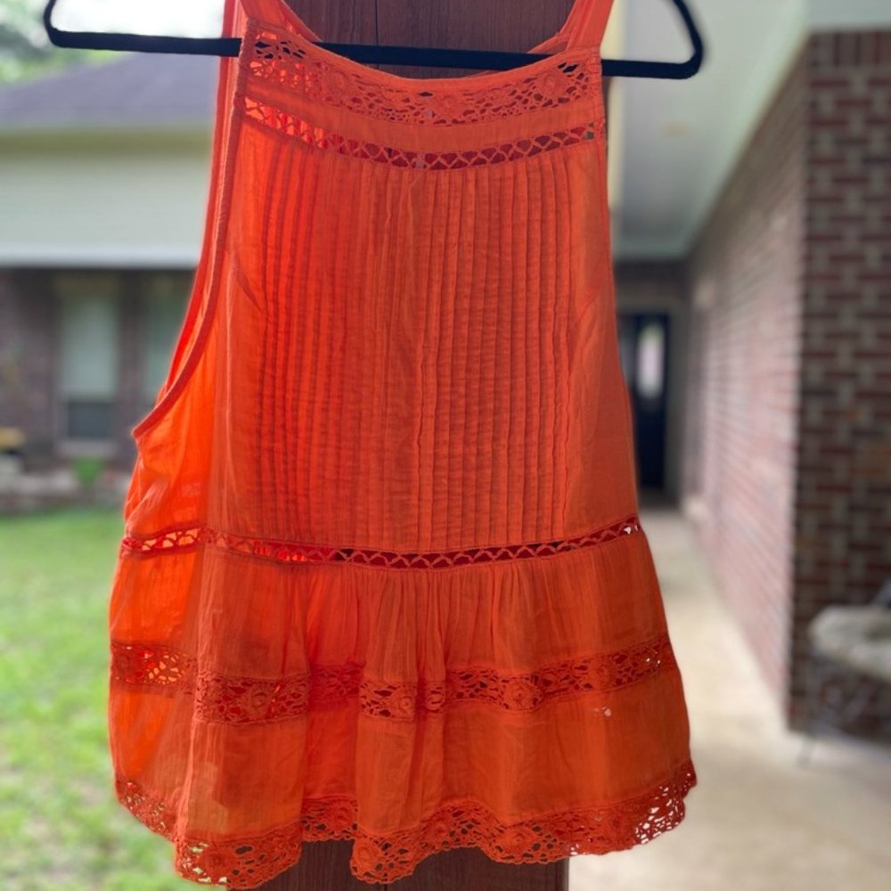 Free People Orange Tank Large (L)